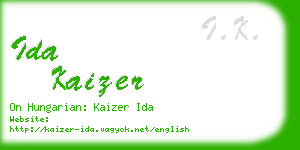 ida kaizer business card